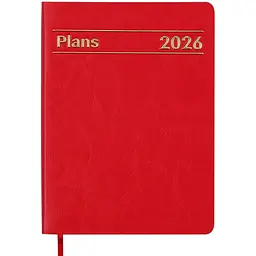 Щоденник датований Buromax Memory 2026 A5 штучна шкіра червоний (BM.21151-05)