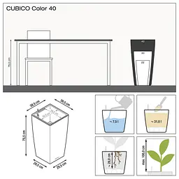 Вазон Lechuza Cubico Color, 31 л, сірий (13158) - мініатюра 4