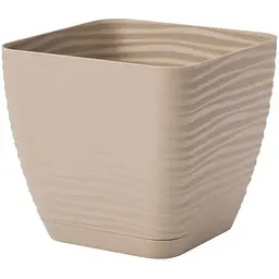 Горщик для квітів Form-Plastic Sahara mini квадро-11 з підставкою 0.8 л бежевий (3600-002)