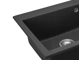 Гранітна кухонна мийка Rea West XL black ZLE-00116, Чорний матовий - мініатюра 3