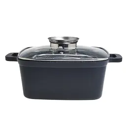 Каструля-фритюрниця Kamille KM-4218 4 л з кошиком для смаження з нержавіючої сталі (підходить для індукції) Чорний 88381