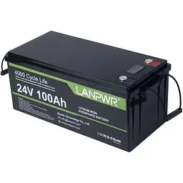 Акумулятор LanPWR LiFePO4 24V 25.6V/100Ah/2560Wh [LANPWR-24-100] [125502] - мініатюра 3