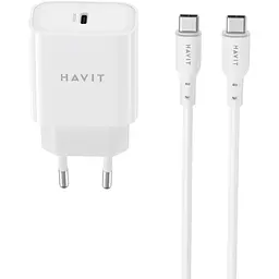 Зарядний пристрій HAVIT ST934 20W USB-C з кабелем USB-C - USB-C (HV-ST934-WH)