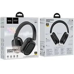 Накладні бездротові навушники Hoco W51 Delightful Black - мініатюра 2