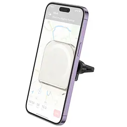 Автотримач Hoco H42 Crystal ring magnetic (air outlet) White