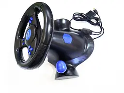 Ігрове кермо з педалями Vibration Steering wheel для пк, PS2, PS3, PC - мініатюра 3