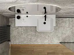 Умивальник Miraggio FONTANA R (0000520) Miramarble, Глянцевий, Накладний/Врізний, Білий - мініатюра 5