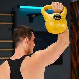 Гиря вінілова 8кг Trex Sport TX-008CKB жовта - мініатюра 10