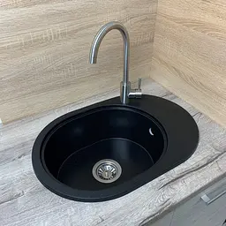 Кухонна мийка Adamant Ovale 610x420x180 чорний металік 636223, Чорний - мініатюра 2