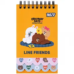 Блокнот Yes Line Friends Team 85x142 мм 60 аркушів без лініювання (152160)