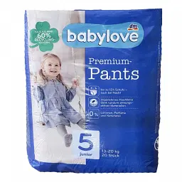 Підгузки-трусики Babylove Premium Розмір 5 junior, 13-20 кг, 20 шт