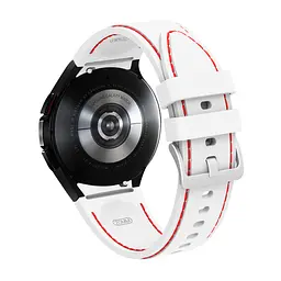 Ремінець для Samsung Galaxy Watch 4 Classic 42mm - біло-червоний ширина кріплення 20мм силікон розмір L Watchbands RLine (WB00S4GALAXYRLINE3CLASSIC442) - мініатюра 2