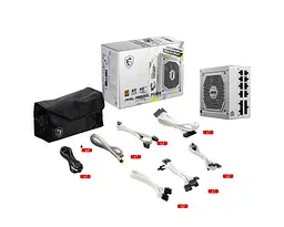Блок живлення ATX 850W MAG A850GL PCIE5 WHITE MSI - мініатюра 2