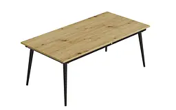 Стіл журнальний трансформер Dandi Small Ferrum-decor 45x120(160)x70 Чорний метал ДСП Дуб Артізан 16 мм (FRD-106800) - мініатюра 4