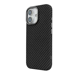 Карбоновый чехол для Apple iPhone 17, LikeCarbon2 MagCase, черный, тонкий защитный чехол-панель из поликарбоната с магнитами N52, MagSafe, противоударный, совместим с беспроводной зарядкой, приподнятые края для защиты камеры, ArmorStandart (ARM86257) - мініатюра 5