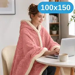 Плед-накидка з капюшоном Solve рожевий 100 x 150 см (KT9000801) - мініатюра 2