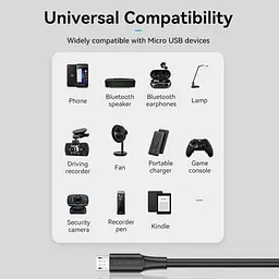 Кабель USB 2.0 AM-micro BM 2.0м Чорний Vention - мініатюра 6