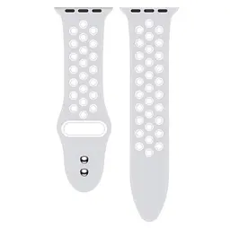 Спортивний ремінець з перфорацією Primo для Apple Watch 38 мм, 40 мм, 41 мм розмір S Grey White - мініатюра 3