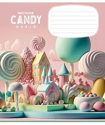 Зошит загальний Школярик Candy world у косу лінію 12 аркушів 30 шт. (012-3266C) - мініатюра 2