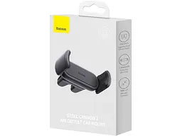 Автомобільний тримач BASEUS Steel Cannon 2 Air Outlet Car Mount Black (SUGP000001) - мініатюра 4