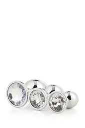 Набір анальних пробок Dream Toys Gleaming Love Silver Plug Set - мініатюра 4
