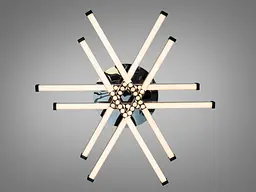 Світлодіодна люстра Diasha 2531WH+BK dimmer, димер, пульт, 80 W, 67 см, 13-19m2 - мініатюра 2