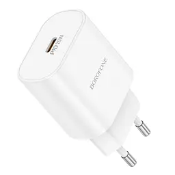 Зарядний пристрій Borofone BA82A 1USB-C PD/QC 25W 5V/3A 100-240V AC 50/60Hz 0.6A White (34482_3341411) - мініатюра 5