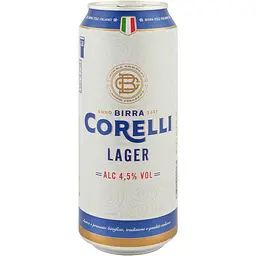 Пиво Corelli Lager світле 4.5% 0.5 л з/б