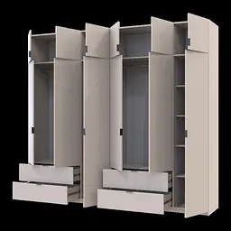 Розпашна Шафа для одягу Doros Лукас Кашемір 3+3 ДСП 270х50х240 (42005116) - мініатюра 2