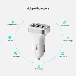 Адаптер автомобільний Hoco Z3 Fast 2 USB 3.1 А білий - мініатюра 4