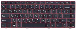 Клавіатура для ноутбука Lenovo IdeaPad (V380) Black, (Red Frame)