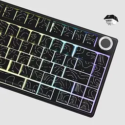 Набір кейкапів PBT Black Lines / 97 шт / OEM-профіль / Black - мініатюра 7