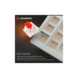 Клавіатура GamePro Genesis Metallic MK144G Outemu Red Switch USB UA Gray (MK144G) - мініатюра 12