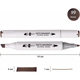 Набір спиртових маркерів Santi Professional SA-99 бронзовий 6 шт. (390807) - мініатюра 2