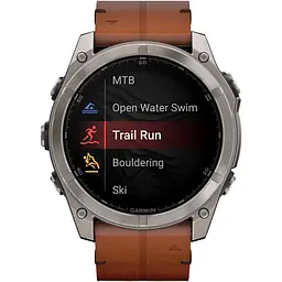Смарт-годинник Garmin Fenix 8 AMOLED Sapphire 51mm Titanium with Chestnut Leather Band [010-02905-40] [115083] - мініатюра 9