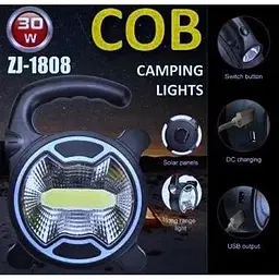 Ліхтарик переносний світлодіодний Solar COB ZJ-1808 акумуляторний 3 режими Чорний  - мініатюра 5