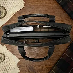 Чоловічий портфель з натуральної шкіри Tony Perotti Italico 6031G-38 (90422) Чорний - мініатюра 4