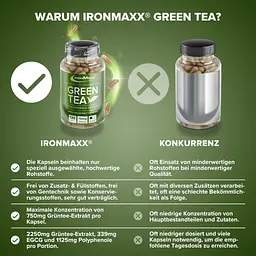 Натуральна добавка IronMaxx Green Tea130 капсул - мініатюра 4
