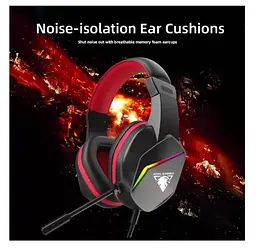 Ігрові навушники з мікрофоном Jedel GH269 RGB 7.1 Channel Balck-Red - мініатюра 7