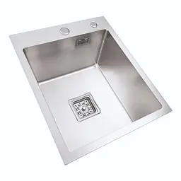 Кухонна мийка Platinum Handmade HSBB PVD з нержавіючої сталі 3.0 мм квадратний сифон 40x50x23 см сіра - мініатюра 3