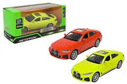 Іграшкова легкова машинка BMW i4 M50 1:43 Автопром металева 4378, 2 кольори, в коробці нар. 14,5х6,5х7см