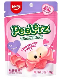 Жувальні цукерки Amos Peelerz Valentine Gummy Hearts 170г