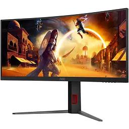 TFT 34" AOC CU34G4Z, WQHD, Fast VA, вигн., 240Гц, 2хHDMI, DP, USB-hub, HAS, чорно-червоний - мініатюра 3