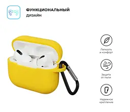 Силіконовий чохол для навушників Apple AirPods Pro, Silicone Case, жовтий, захисний чохол, ультратонкий і легкий, захист від подряпин, пилу та ударів, м"який силікон, ArmorStandart (ARM56079) - мініатюра 2