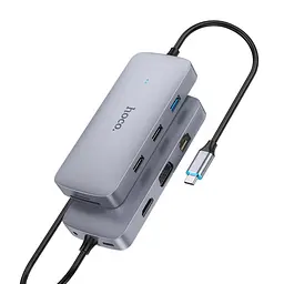 Usb-Хаб (адаптер) Hoco HB33 Easy Type-C 10-in-1 multi-function converter 18 см - мініатюра 4