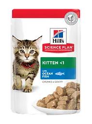 Вологий корм Hill's SP Kitten для кошенят і кішок у період вагітності та лактації, з океанічною рибою 85х12 шт.