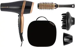 Фен Salon Smooth, 2100Вт, 3 режими, дифузор, гребінець, кейс, іоніз-я, хол. обдув, , чорний Remington teh0017601