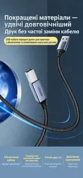 Кабель для принтера UGREEN US369 USB 2.0 USB-A - USB-B 1 м чорний (80801) - мініатюра 4