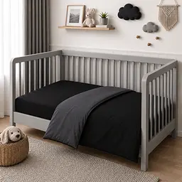 Дитяча постільна білизна MIRSON BABY фланель Black/Marengo 110х160см (2200012799673) - мініатюра 8