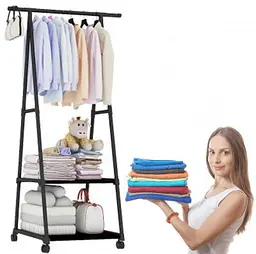 Універсальна пересувна стійка - вішалка для одягу з поличками Coat Rack - мініатюра 2